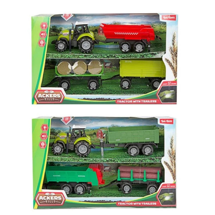 Toi-toys Toi Toys Traktor-Set mit 3 Anhängern 10 cm