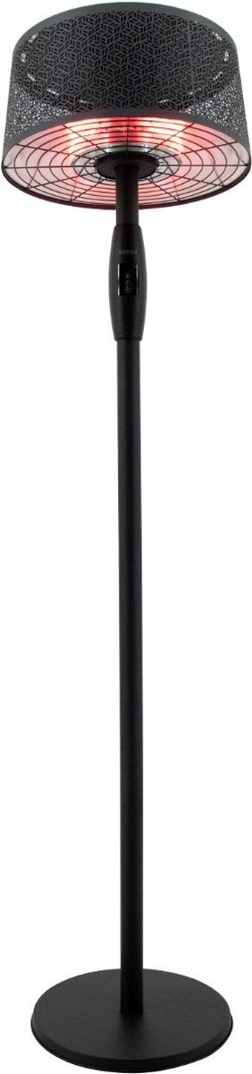 Sunred – Moderna Artix – Ultra Line – Schwarz – Standmodell – Terrassenheizung – Infrarotstrahlung – 2000 W – Eco – 5 Positionen – Eco – Smart – Fernbedienung – Elektroheizung – Smart Heater