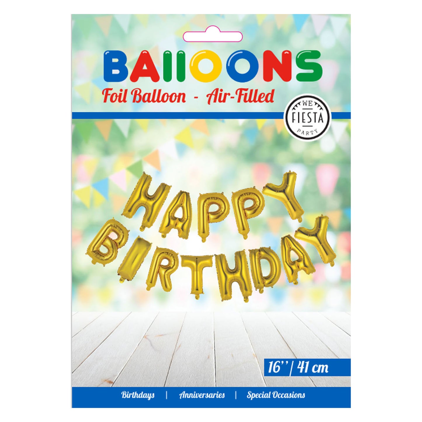 Folieron Text Happy Birthday Gold