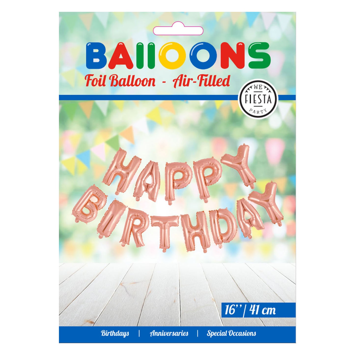 Folieron Text Happy Birthday Rose Gold