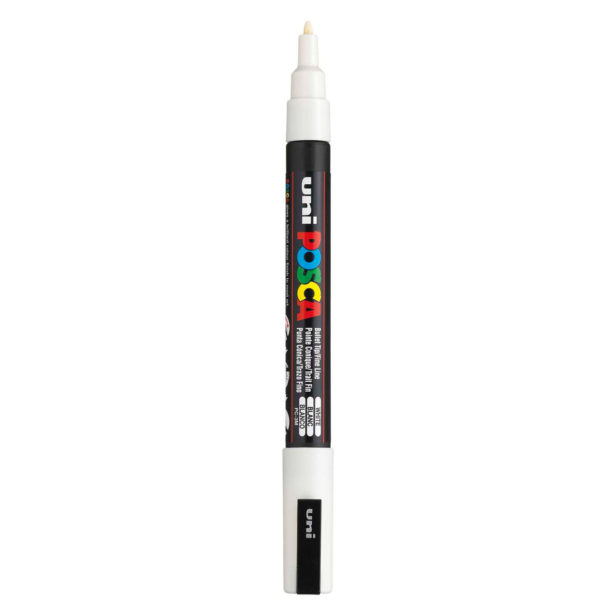 UNI-POSCA POSCA-Marker, AFM PC-3M, Liniendicke 0,9-1,3 mm, fein, weiß, 1 Stück