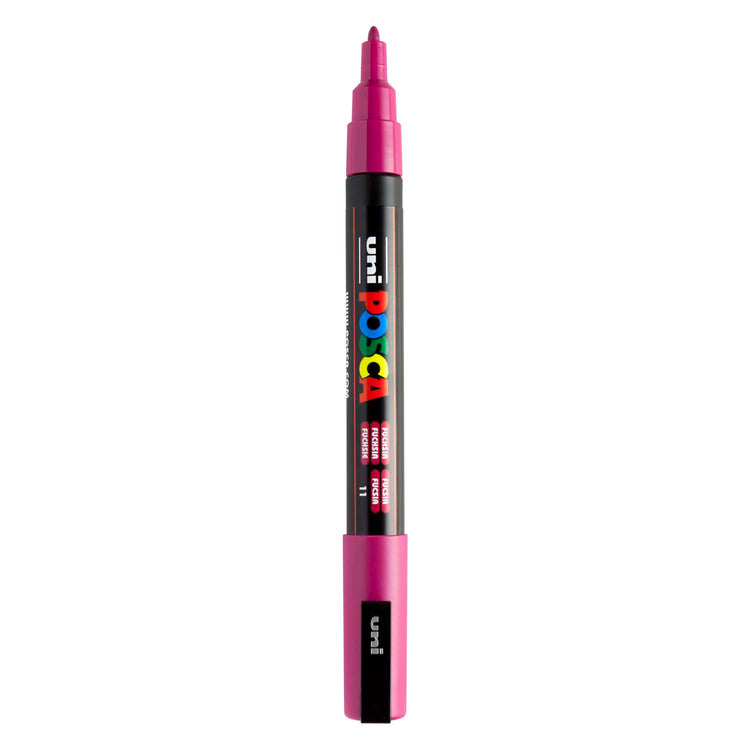 Uni Posca PC3M Acrylmarker Fuchsia – runde Spitze bis 1,3 mm
