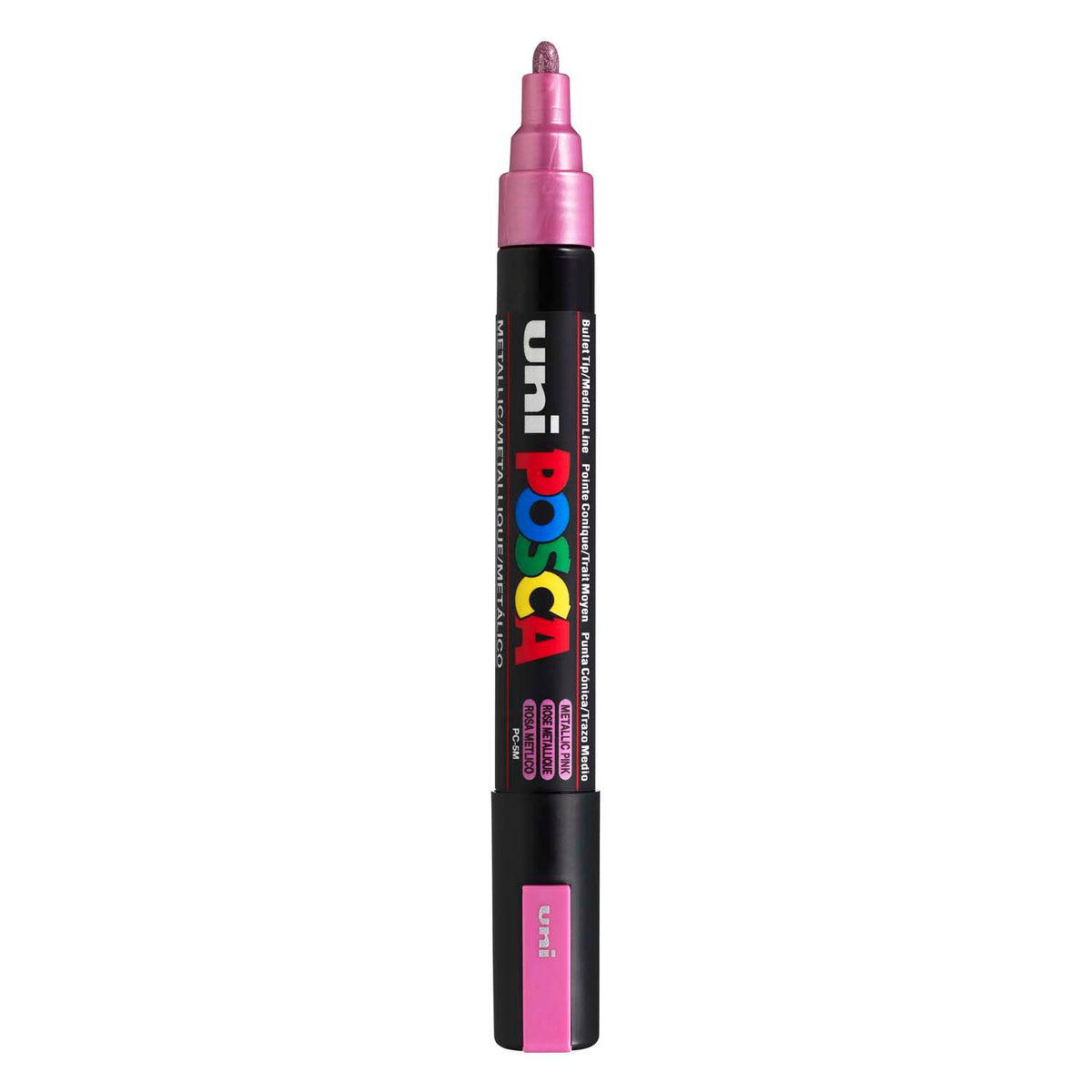 UNI-POSCA POSCA-Marker, AFM PC-5M, Liniendicke 2,5 mm, Medium, Metallic Pink, 1 Stück