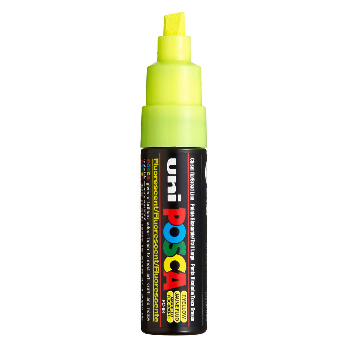 UNI-POSCA POSCA-Marker, AFM PC-8K, Liniendicke 8 mm, breit, fluoreszierend gelb, 1 Stück