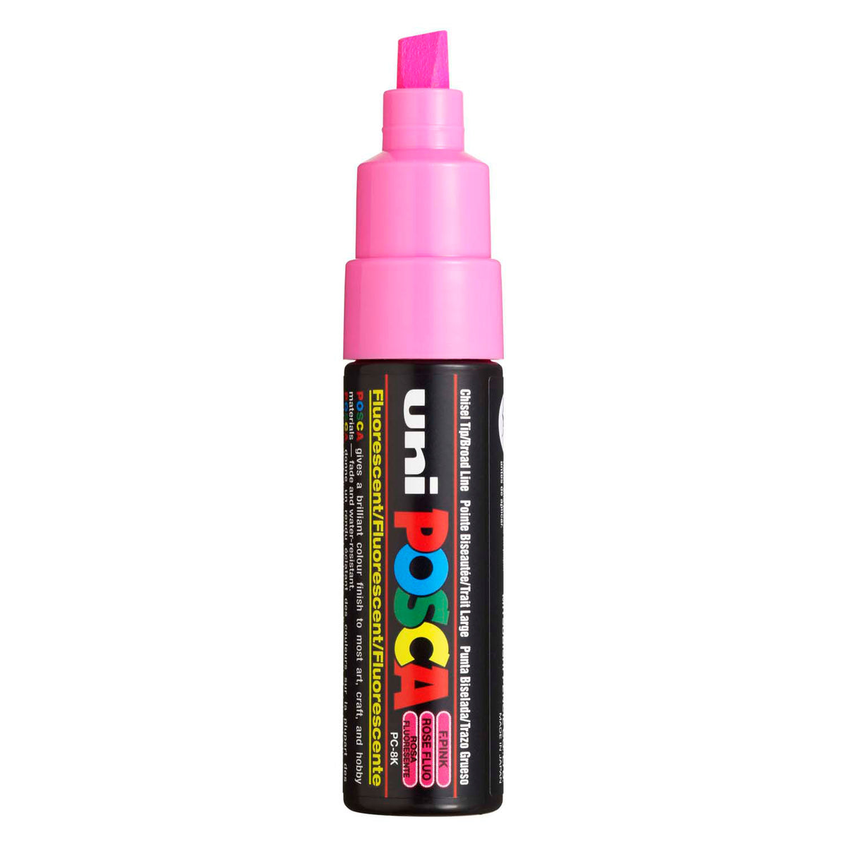 UNI-POSCA POSCA-Marker, AFM PC-8K, Liniendicke 8 mm, breit, fluoreszierendes Rosa, 1 Stück
