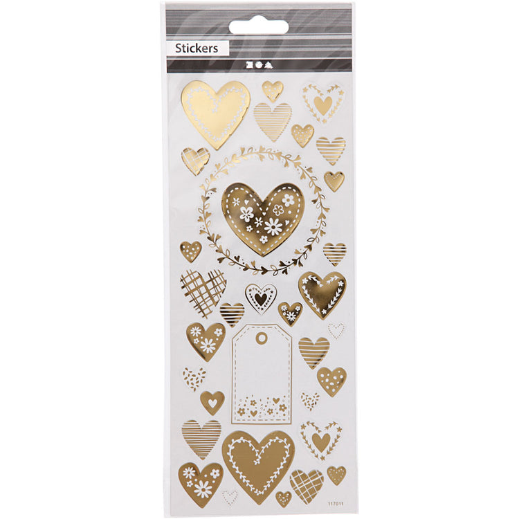 Creativ Company Sticker Gold Hearts, 1 Vel