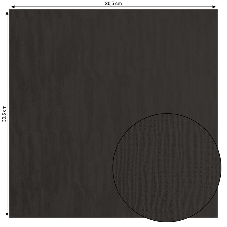 Florence • Kartonpapier 216g Struktur 30,5x30,5cm schwarz 100x