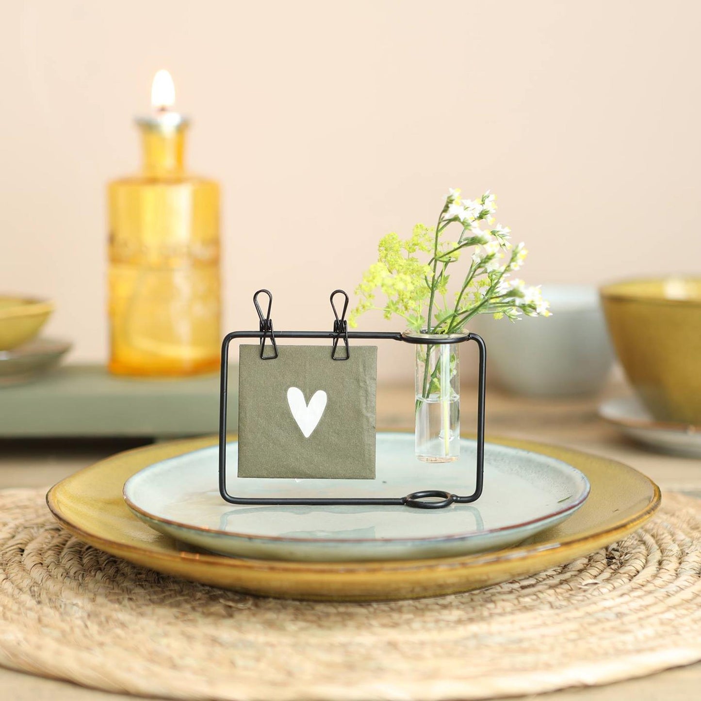 Ideen 4 Jahreszeiten Standard mit Clip und Vase „Dankeschön“ mit Röhre 12x2,5x8cm
