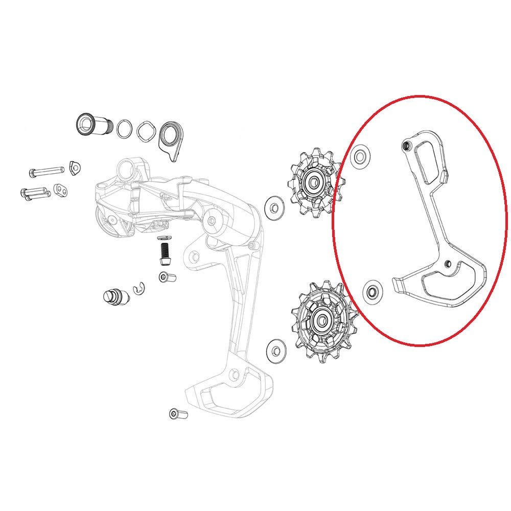 SRAM -Käfigplatte Rot XPLR AXS E1 Innere