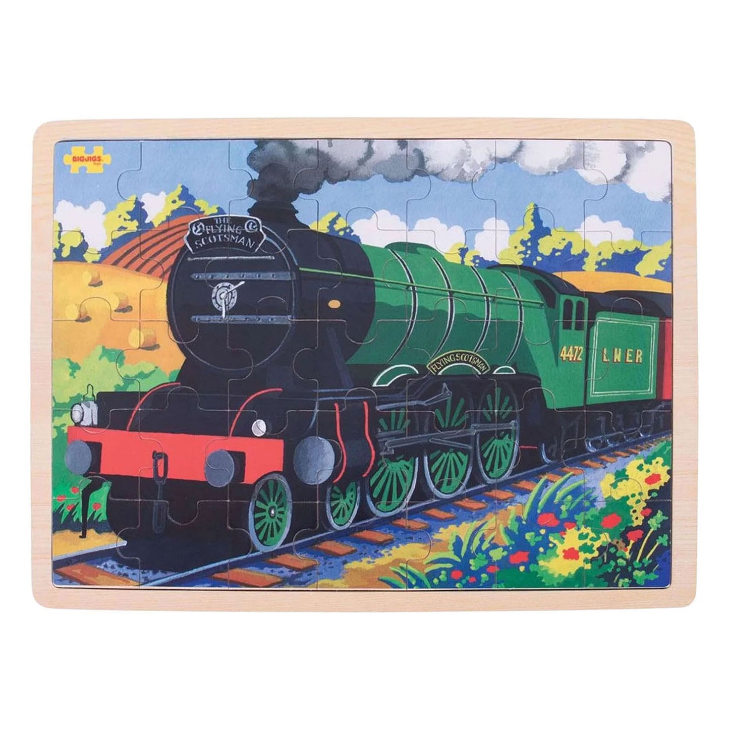 Bigjigs Holzpuzzle fliegender Schotte – 35 Teile.