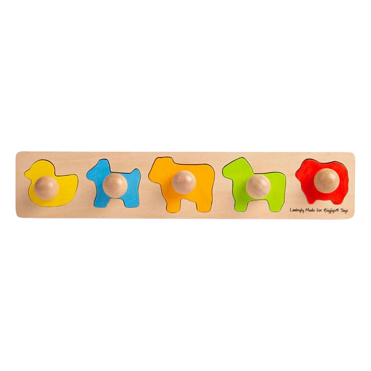 Bigjigs Holzformpuzzle Tiere – 5 Stück.