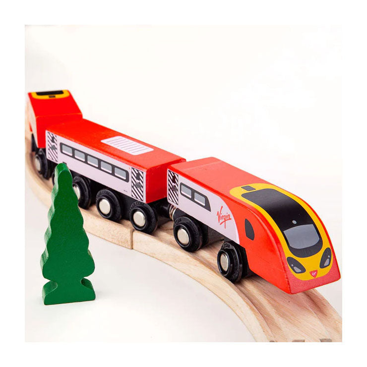 Bigjigs Holzeisenbahn Virgin Pendolino – 5 Stk.