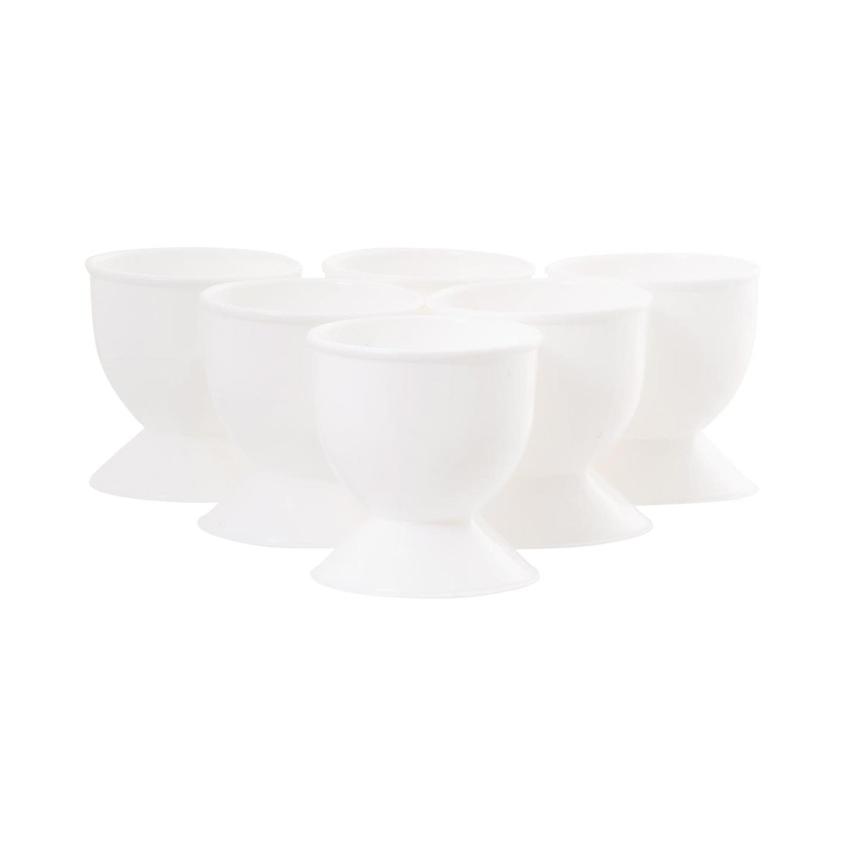 Eierbecher-Set aus Kunststoff, 6-teilig, weiß