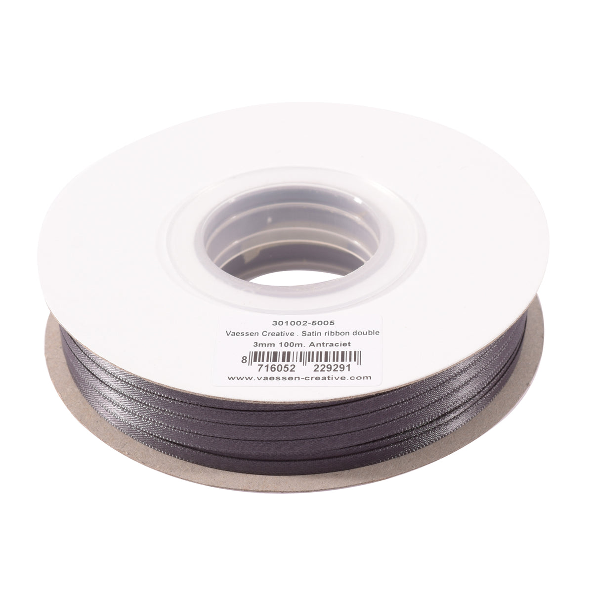 Vaessen creative • Satinband 3mmx100m Anthrazit
