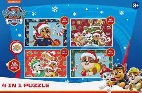 Pfotenpatrouille 4 in 1 Puzzle Weihnachten - 12 bis 24 Stücke