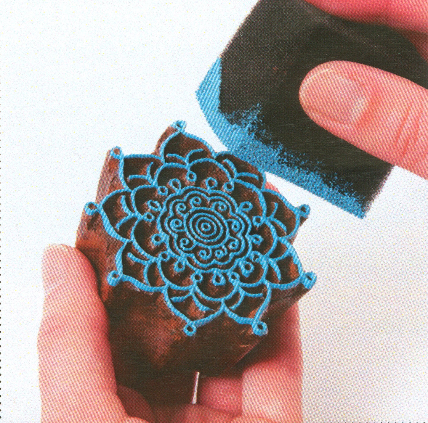 Stoffkreationen • Blockdruckmedium 6x6cm Chevron