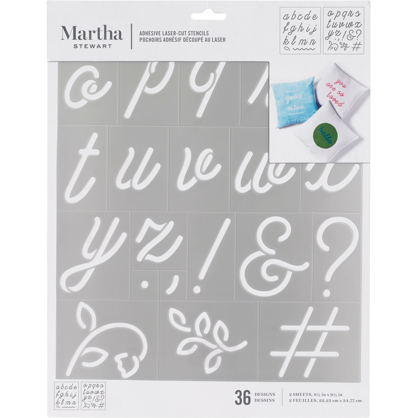 Martha Stewart • selbstklebende Schablone mit runder Schrift