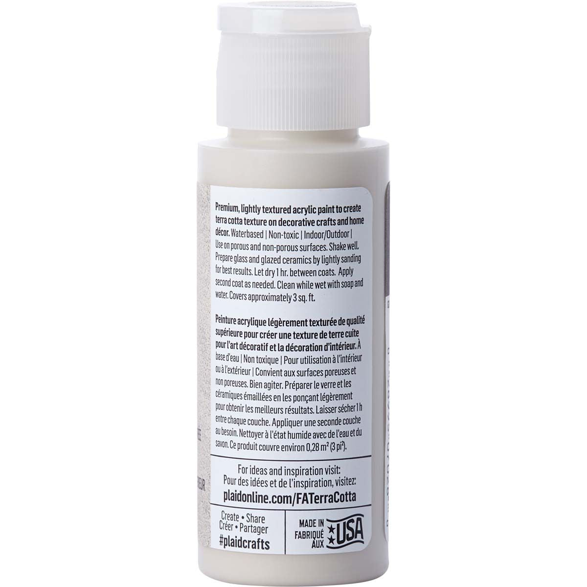 Folkart • Strukturierte Acrylfarbe in Terrakotta, 59 ml, „Cool Concrete“.