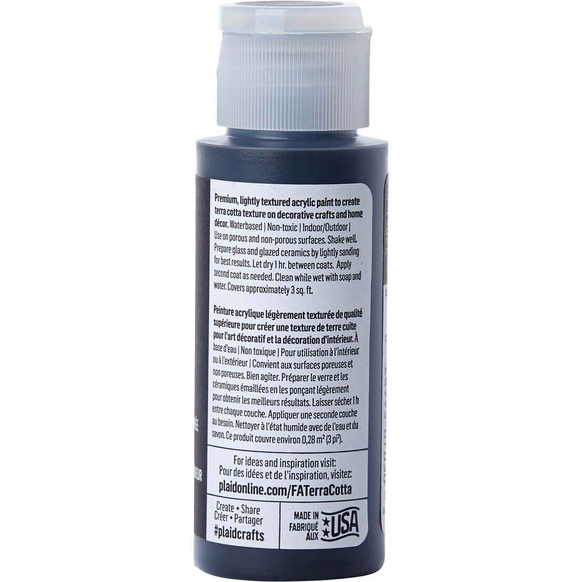 Folkart • Terrakotta-strukturierte Acrylfarbe, 59 ml, Obsidian