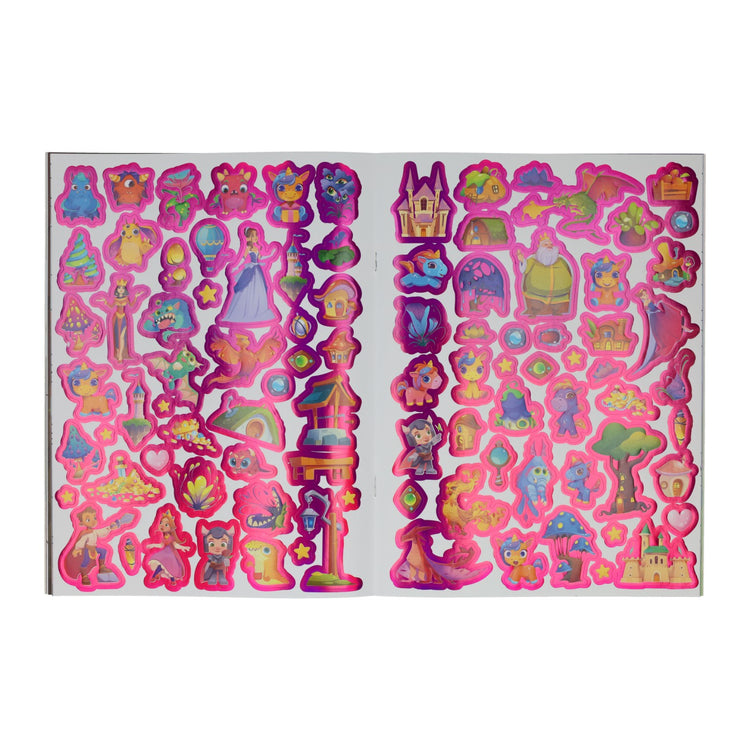 Farbe und Aufkleberbuch Fantasie