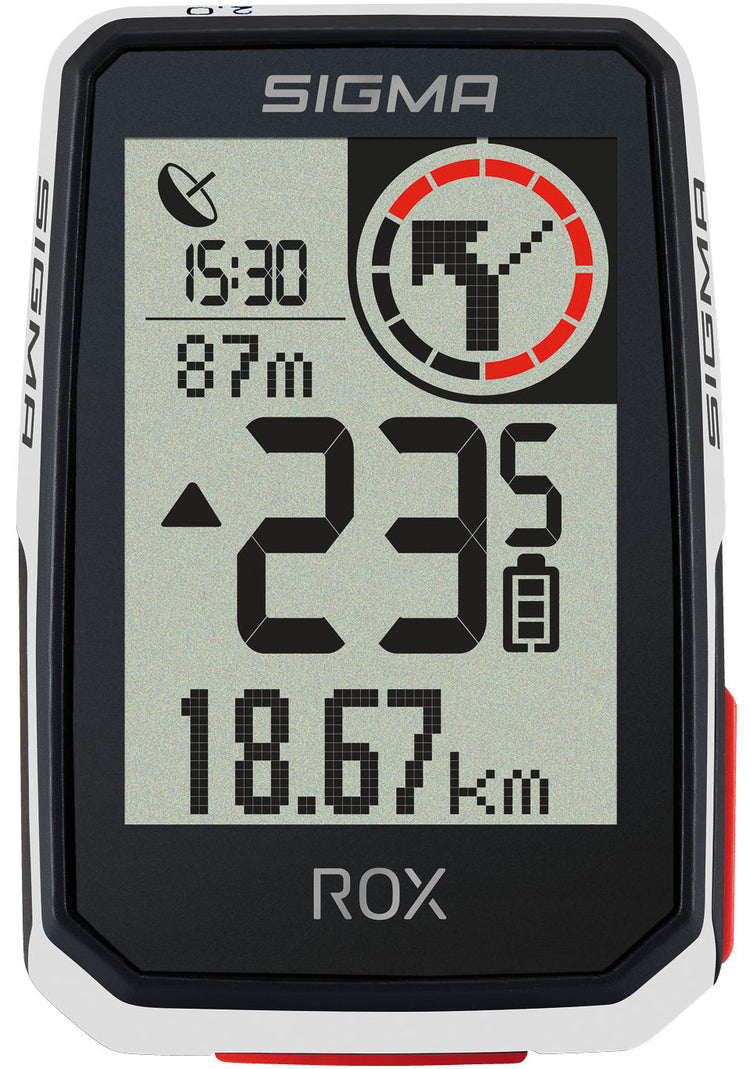 Sigma rox 2.0 gps zw weiß overclamp lenkerhalterung + usb-c ladekabel