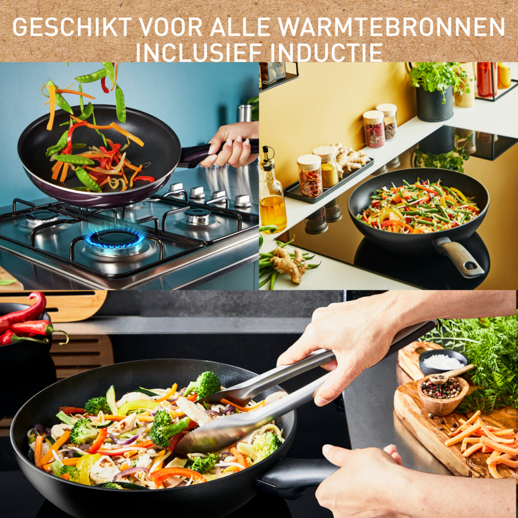 Tefal C47632 Wechseln Sie Schwarze Keramik -Pfanne 24 cm Schwarz