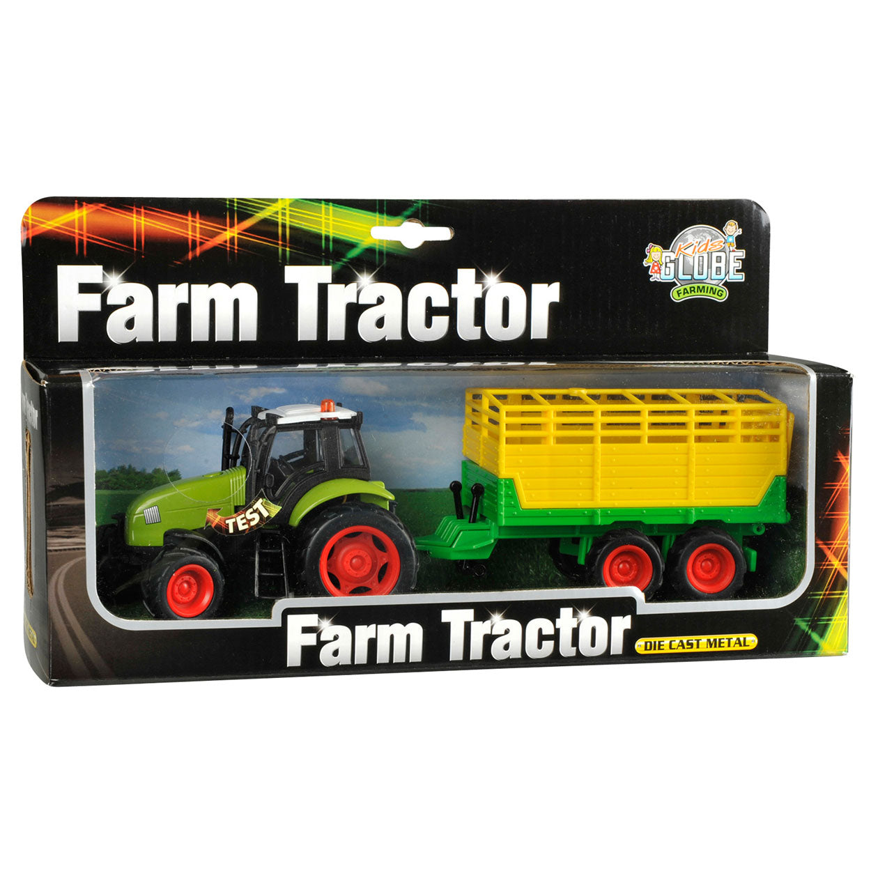 Kids Globe Globe Traktor mit Anhängerleuchten 1:32