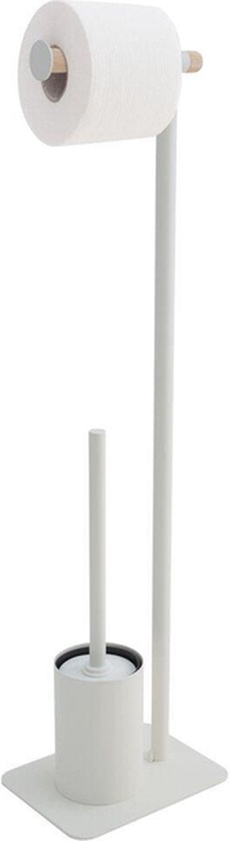 Sealskin Brix Toilettenbutler freistehend – Toilettenbürste mit Halter – Toilettenpapierhalter ohne Klappe – weiß