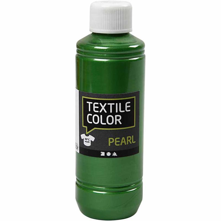 Creativ Company Textilfarbe, Perlmutt, Brillantgrün, 250 ml 1 Flasche