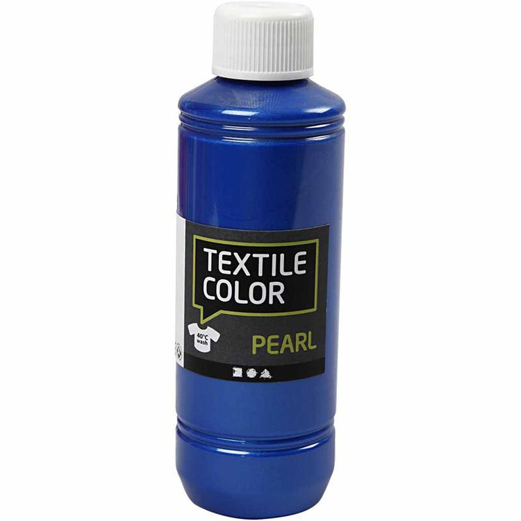 Creativ Company Textilfarbe, Perlmutt, Blau, 250 ml 1 Flasche