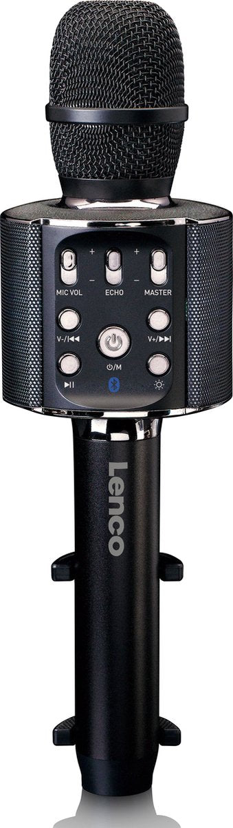 Lenco Lenco BMC-090BK Bluetooth Karaoke-Mikrofon mit Lautsprecher und Beleuchtung Schwarz
