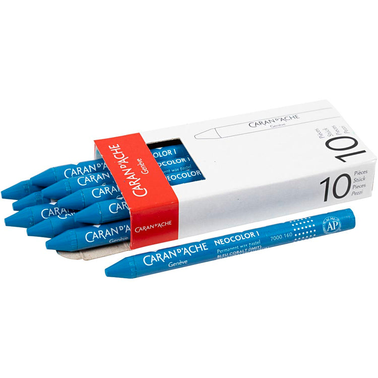 Caran dache caran d'ache neocolor i, L: 10 cm, Stärke 8,5 mm, Kobaltblau (160), 10 Stück 1 Box