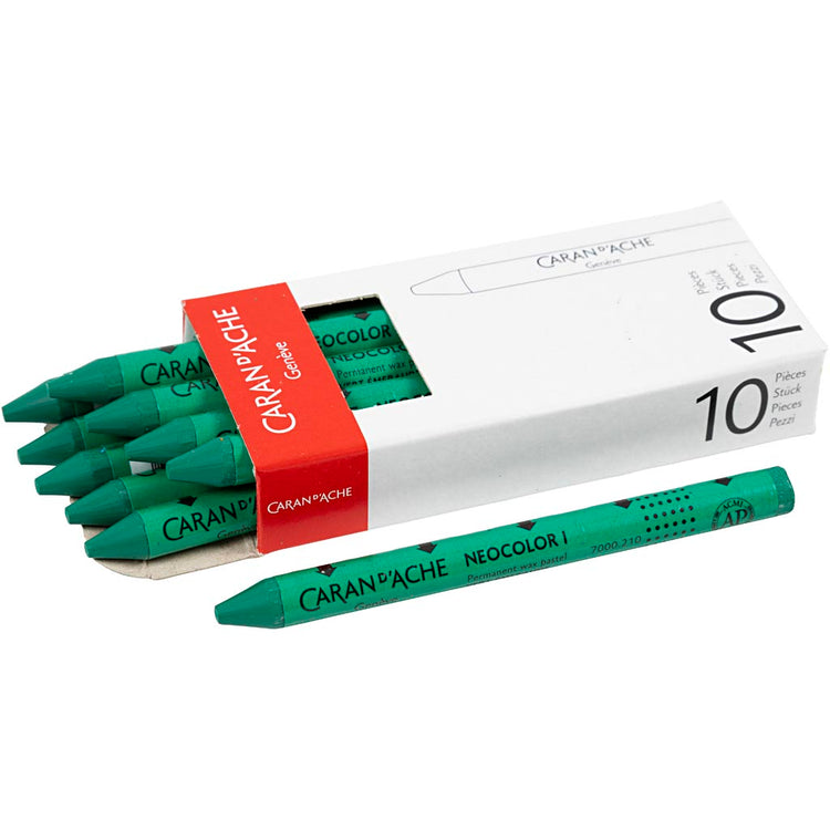 Caran dache caran d'ache neocolor i, L: 10 cm, Stärke 8,5 mm, Smaragdgrün (210), 10 Stück 1 Box