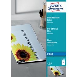 Selbstklebende Folie Avery Zweckform A4 transparent