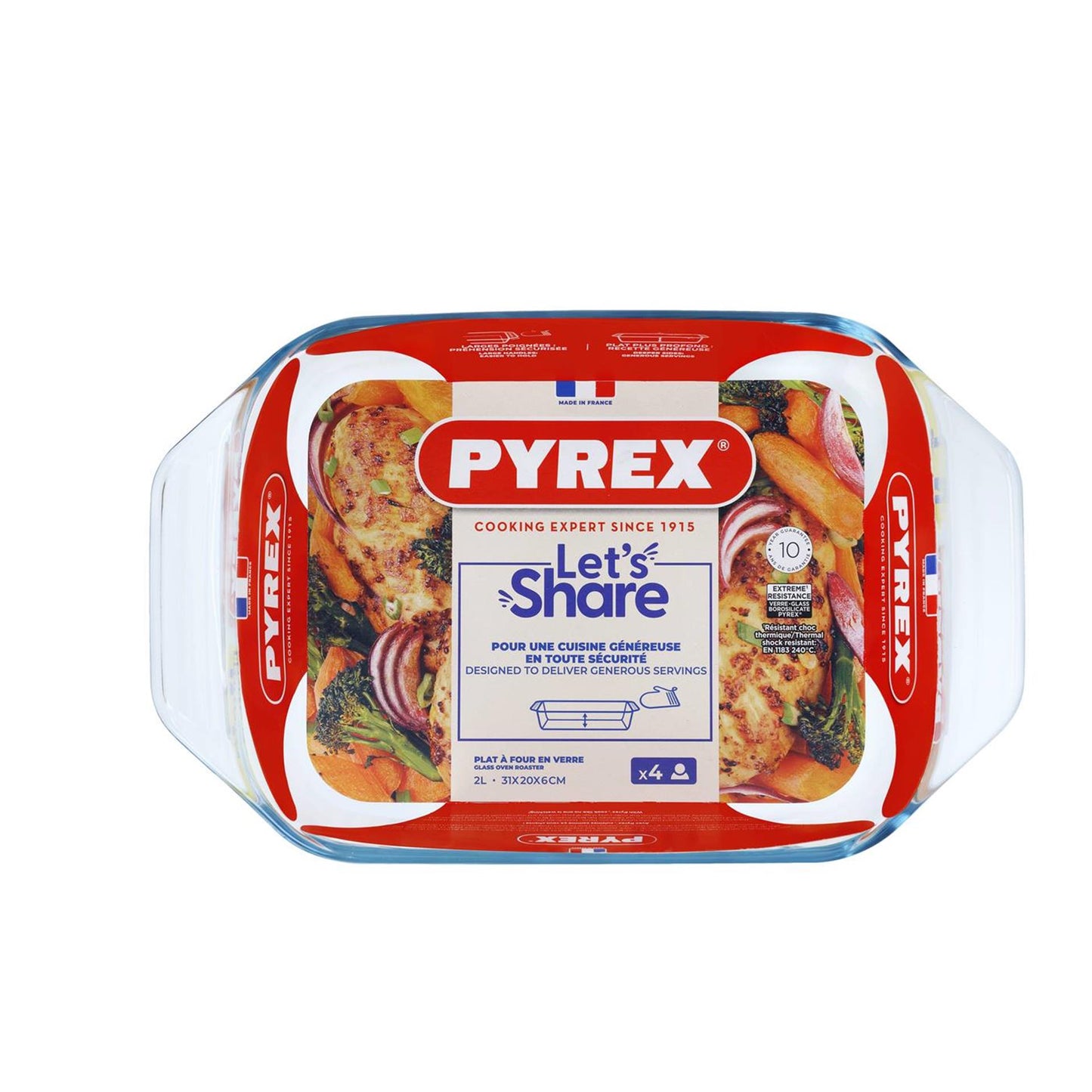Pyrex unwiderstehlicher Backschale Rechteck 2,2 Liter 31x20 cm