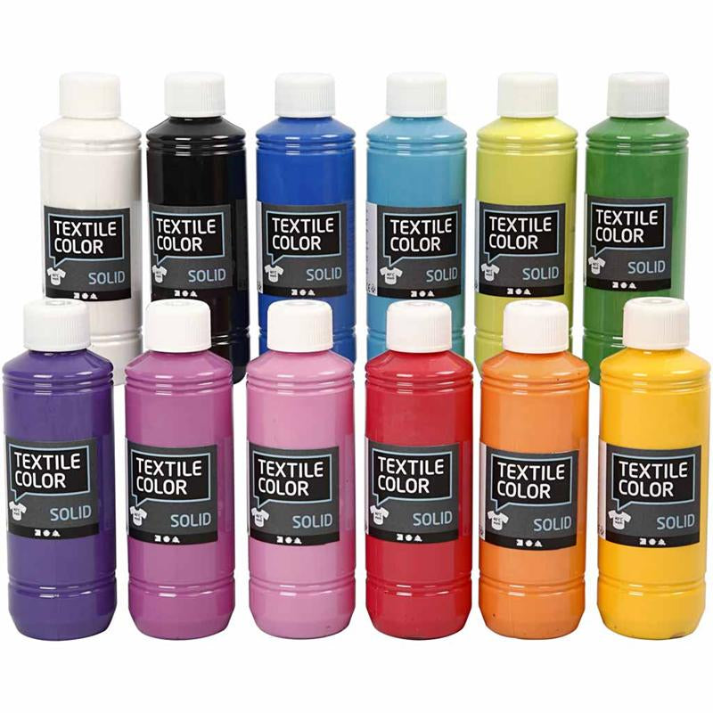 Kreativfirma Textil Farbabdeckung Textilfarbe, 12x250ml