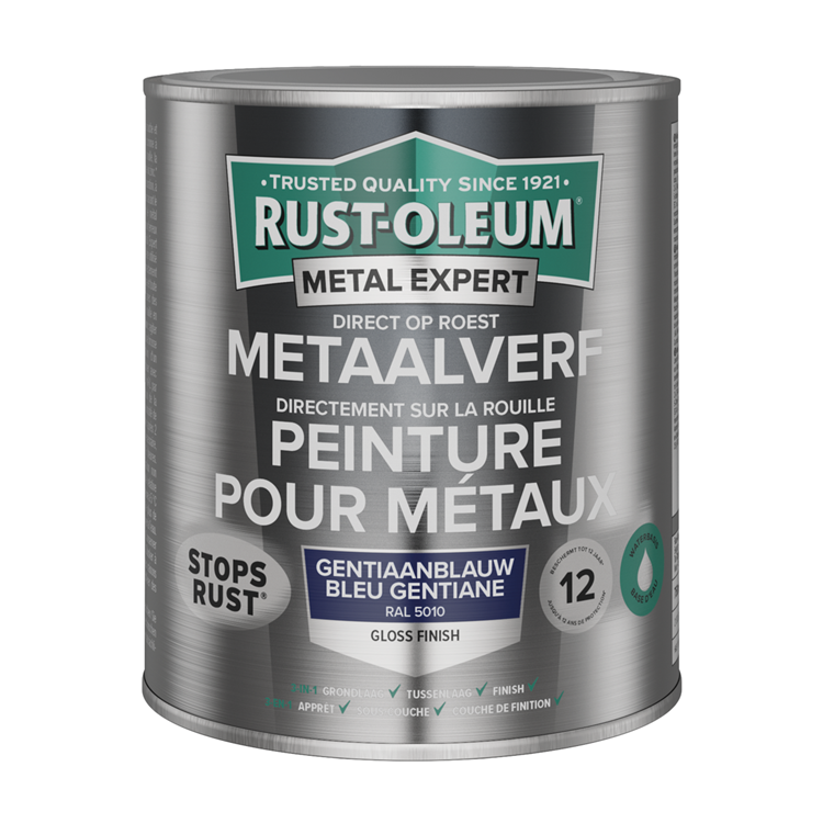 Rust-Oleum 1071321 – Metallfarbe-HG – RAL5010 – 750 ml direkt auf Rost | 1 Stk