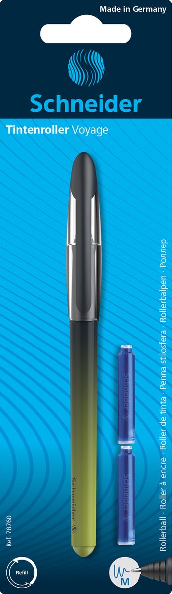 Schneider Schreibgeräte Schneider Rollerball – Voyage – inklusive 2 Tintenpatronen – im Blister – S-78760