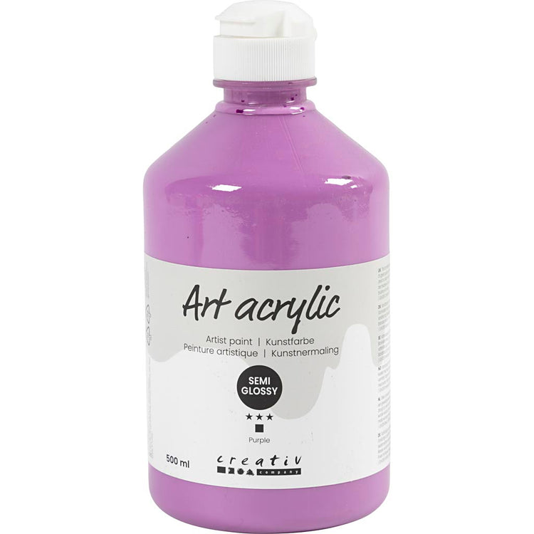 Creativ Company Acrylfarbe, halbglänzend, bedeckt, lila, 500 ml 1 Flasche