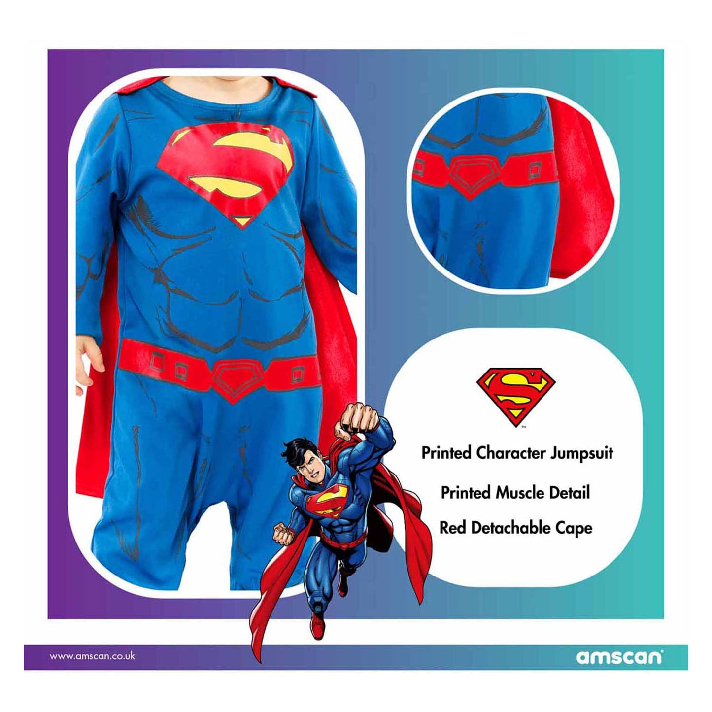 Kinderkostüm Superman, 2-3 Jahre.