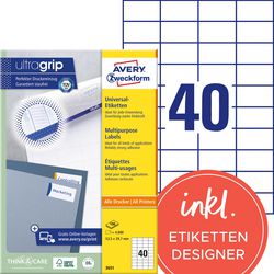 Multifunktionsetiketten Avery Quickpeel 4000 Stück weiß