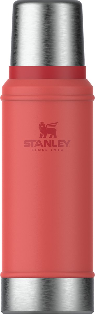 Stanley Classic Legendäre Thermoskanne 750 ml – hält 20 Stunden heiß oder kalt – auslaufsicher – spülmaschinenfest – BPA-frei – für Kaffee, Tee und mehr – Edelstahl-Thermoskanne – Hot Coral