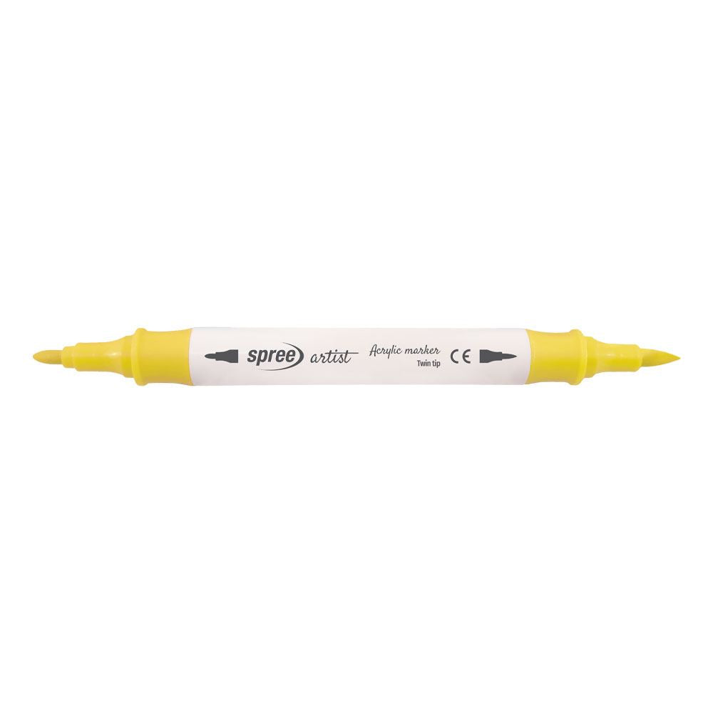 12 Acryl-Double-Top-Marker mit weichem Pinsel