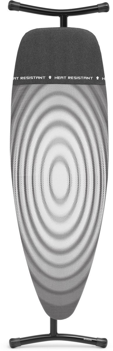 Brabantia Bügelbrett D – mit hitzebeständiger Stellfläche – 135 x 45 cm – Titan Oval