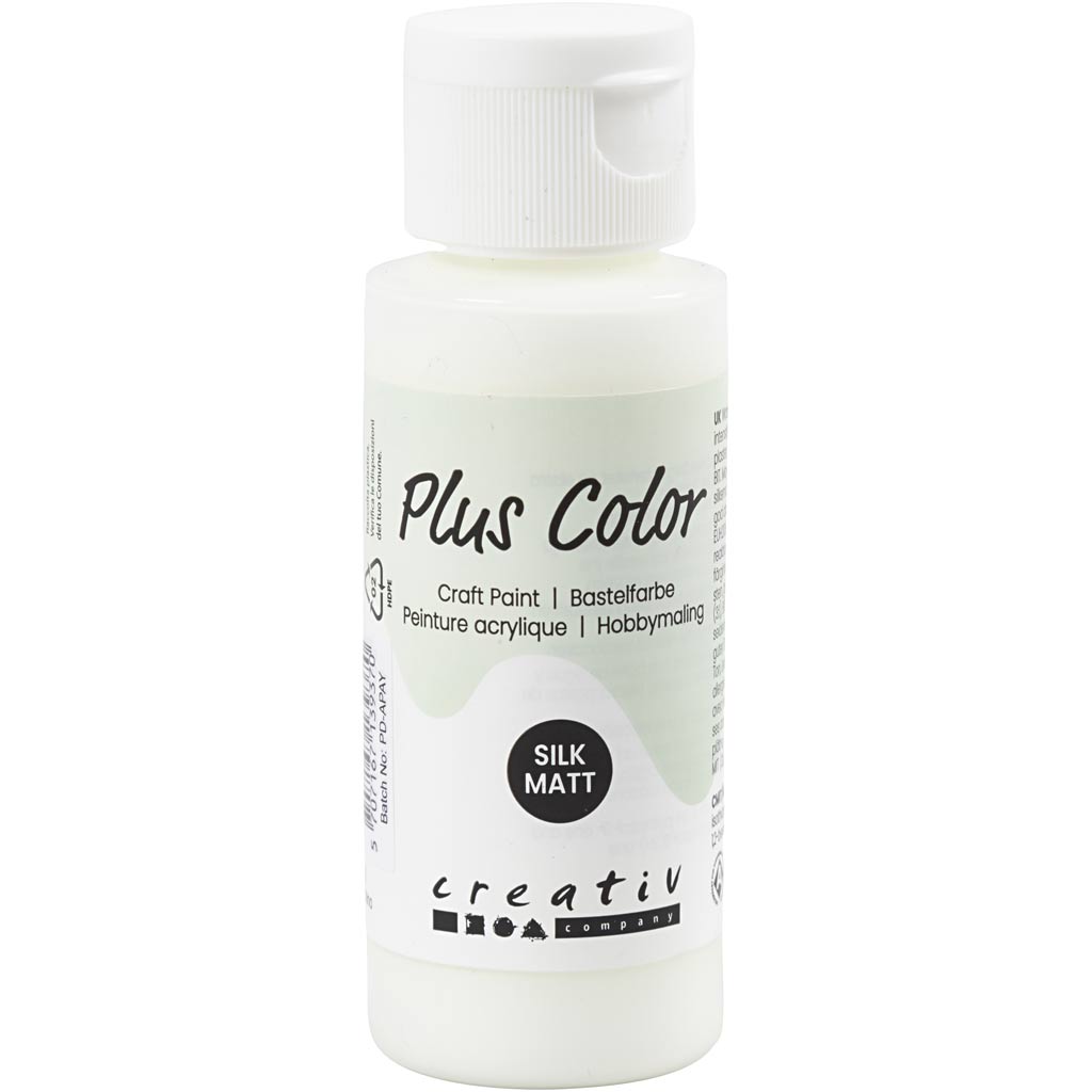 Plus Farb-Acrylfarbe aggerweiß, 60 ml