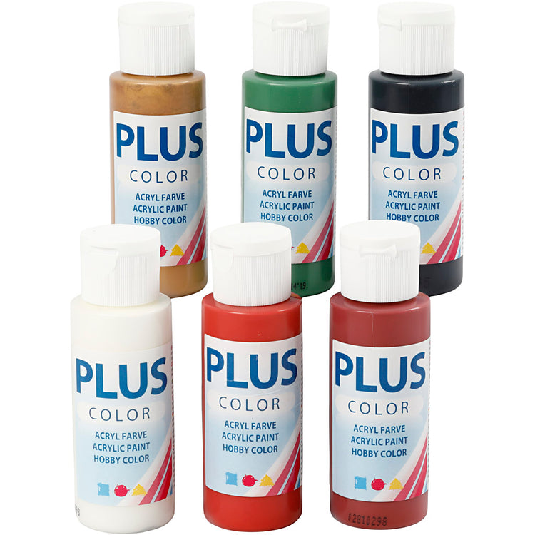 Plus Color Acrylfarbe, Weihnachtsfarbe, 6x60 ml 1 Dose