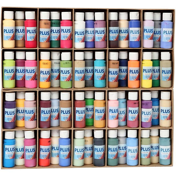 Plus Color Acrylfarbe, verschiedene Farben, 60x60 ml 1 Box