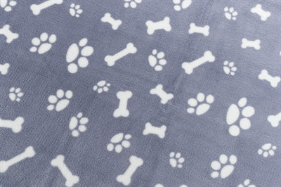 Trixie Hundedecke Kenny Fleece Knochenpfoten blau