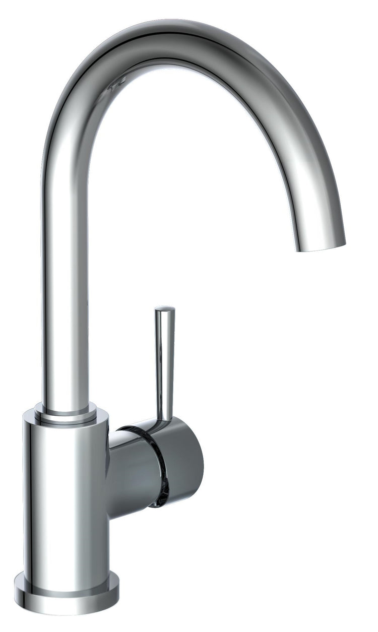 Schütte Schütte Eenknops Mixer mit Round Spout Unicorn Chrom -Colored