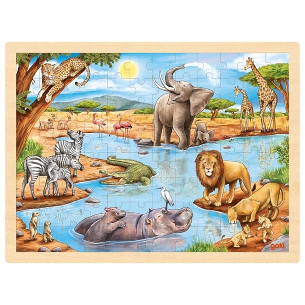 Goki Holzpuzzle afrikanische Savanne, 96st.